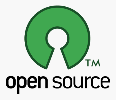 modern open source logo featuring a green keyhole symbolizing accessibility and collaboration.