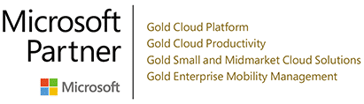 Microsoft Partner Gold competencies badge showcasing expertise in Microsoft solutions and services.